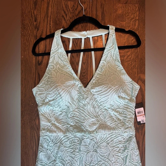 NWT Guess  Women's Knee Length Sleeveless V-Neck Bodycon Dress Teal Sz 12 A6071 - Picture 5 of 8